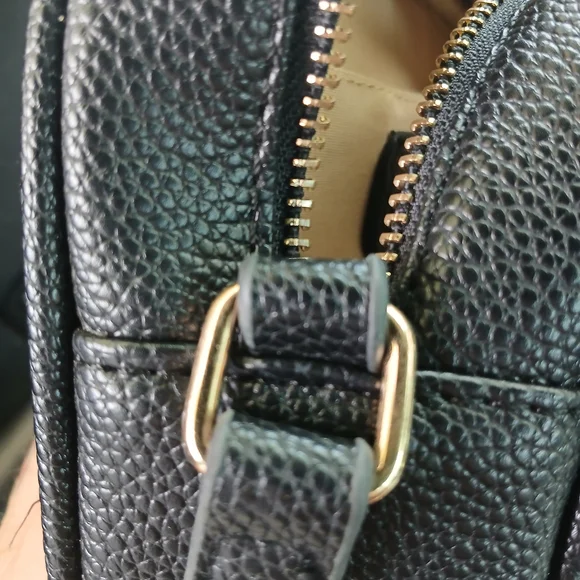 Black Leather Interior Label Bag - Picture 7 of 14